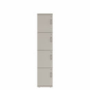 Prime™ 72"H Single Column Locker, Four Rows, 15"W x 18"D, Flat Metal Doors - Left Opening