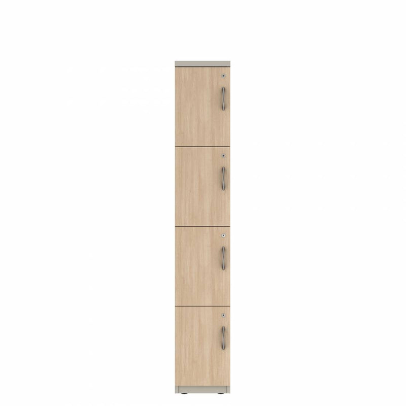 Prime™ 72"H Single Column Locker, Four Rows, 12"W x 18"D, Laminate Doors - Left Opening