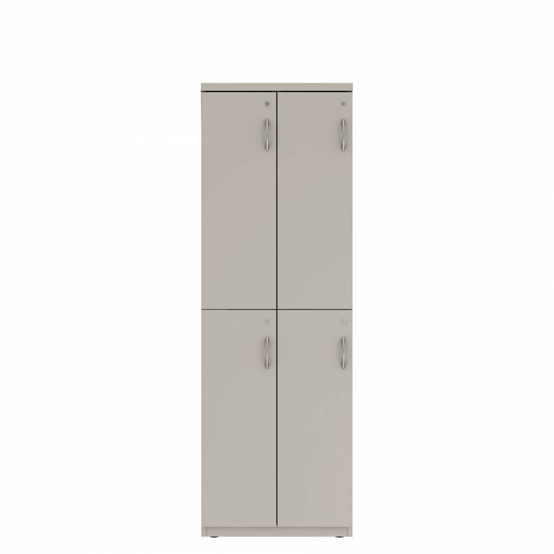 Prime™ 72"H Double Column Locker, Two Rows, 24"W x 18"D, Flat Metal Doors - Left Opening
