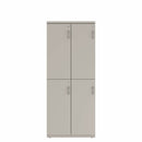 Prime™ 72"H Double Column Locker, Two Rows, 30"W x 18"D, Flat Metal Doors - Left Opening