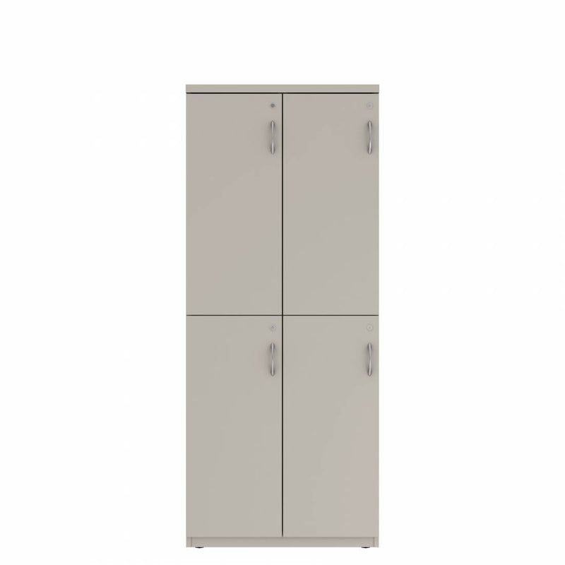 Prime™ 72"H Double Column Locker, Two Rows, 30"W x 18"D, Flat Metal Doors - Left Opening
