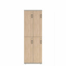 Prime™ 72"H Double Column Locker, Two Rows, 24"W x 18"D, Laminate Doors - Left Opening