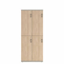 Prime™ 72"H Double Column Locker, Two Rows, 30"W x 18"D, Laminate Doors - Left Opening