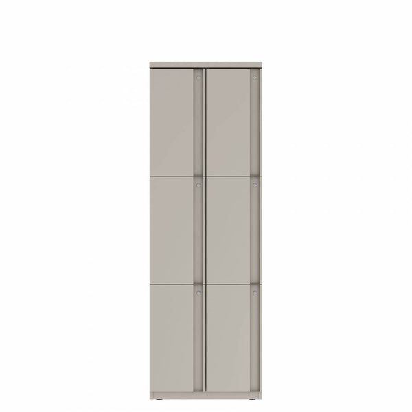 Prime™ 72"H Double Column Locker, Three Rows, 24"W x 18"D, Full Pull Doors - Left Opening