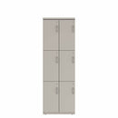 Prime™ 72"H Double Column Locker, Three Rows, 24"W x 18"D, Flat Metal Doors - Left Opening