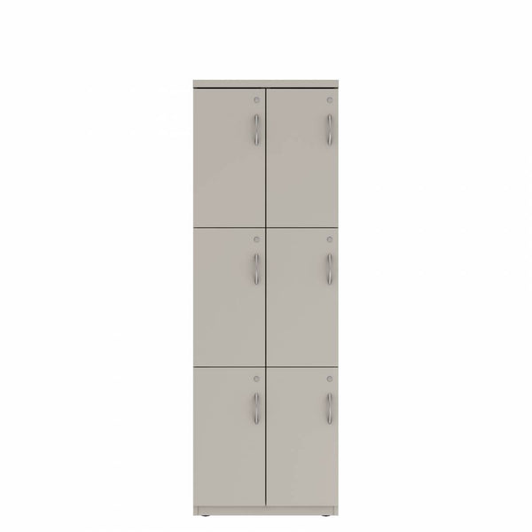 Prime™ 72"H Double Column Locker, Three Rows, 24"W x 18"D, Flat Metal Doors - Left Opening