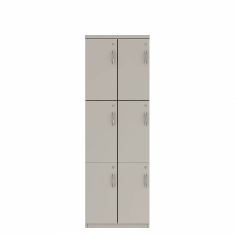 Prime™ 72"H Double Column Locker, Three Rows, 24"W x 18"D, Flat Metal Doors - Left Opening