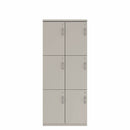 Prime™ 72"H Double Column Locker, Three Rows, 30"W x 18"D, Flat Metal Doors - Left Opening