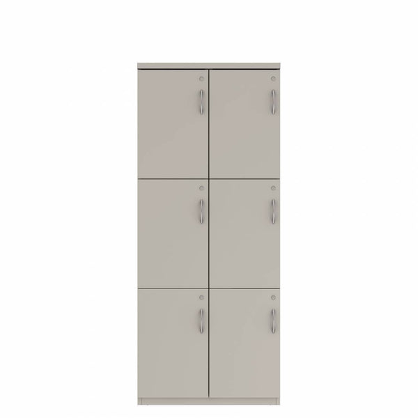 Prime™ 72"H Double Column Locker, Three Rows, 30"W x 18"D, Flat Metal Doors - Left Opening