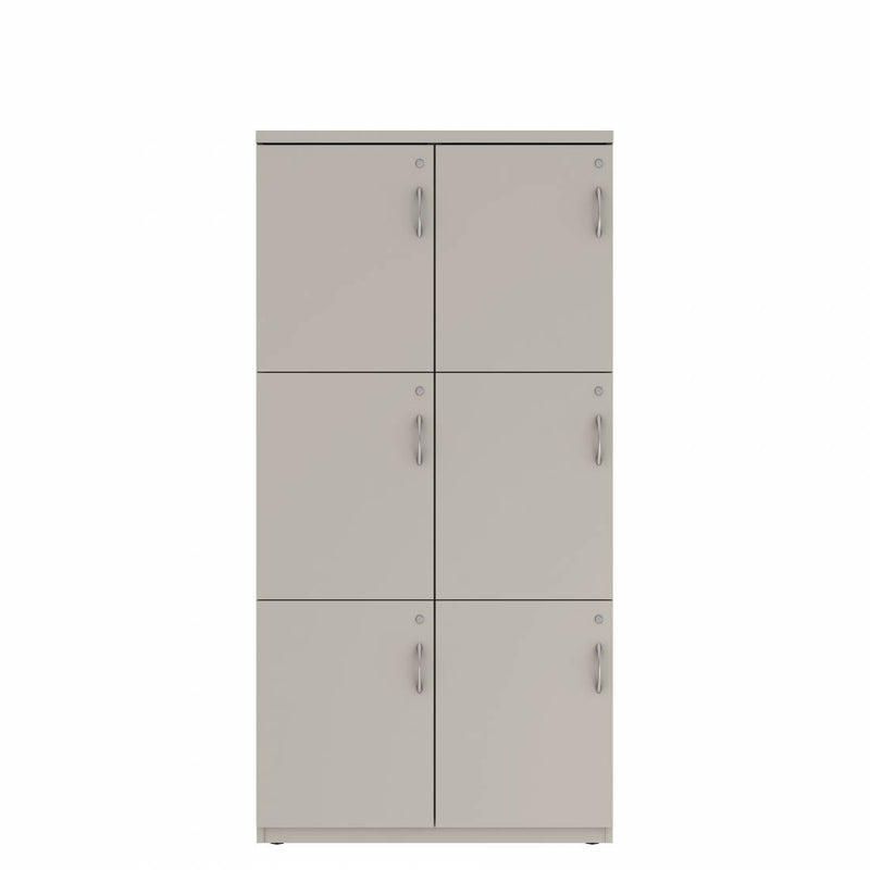 Prime™ 72"H Double Column Locker, Three Rows, 36"W x 18"D, Flat Metal Doors - Left Opening