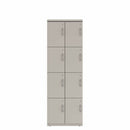 Prime™ 72"H Double Column Locker, Four Rows, 24"W x 18"D, Flat Metal Doors - Left Opening