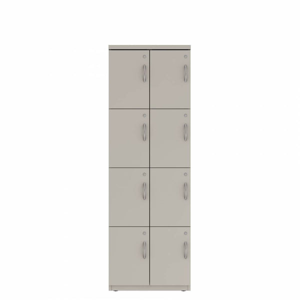 Prime™ 72"H Double Column Locker, Four Rows, 24"W x 18"D, Flat Metal Doors - Left Opening