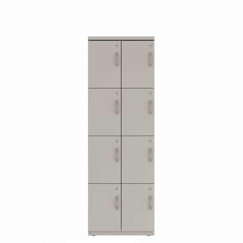 Prime™ 72"H Double Column Locker, Four Rows, 24"W x 18"D, Flat Metal Doors - Left Opening