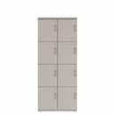 Prime™ 72"H Double Column Locker, Four Rows, 30"W x 18"D, Flat Metal Doors - Left Opening