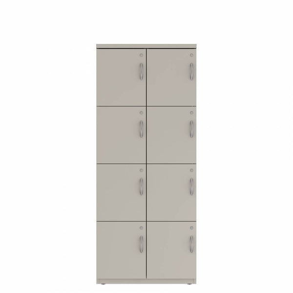 Prime™ 72"H Double Column Locker, Four Rows, 30"W x 18"D, Flat Metal Doors - Left Opening