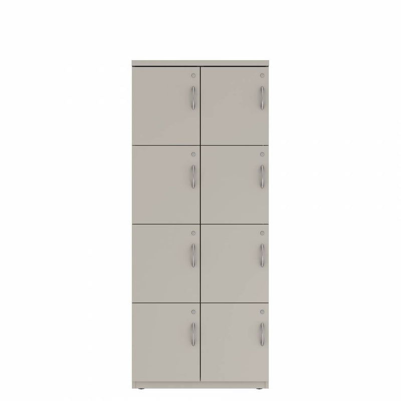 Prime™ 72"H Double Column Locker, Four Rows, 30"W x 18"D, Flat Metal Doors - Left Opening