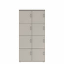 Prime™ 72"H Double Column Locker, Four Rows, 36"W x 18"D, Flat Metal Doors - Left Opening