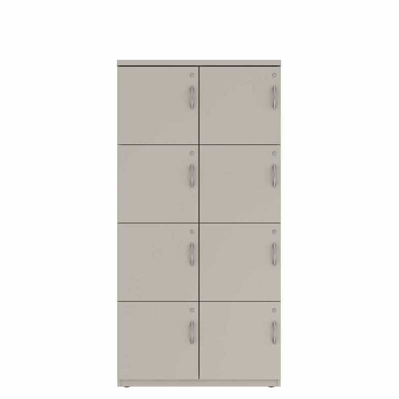 Prime™ 72"H Double Column Locker, Four Rows, 36"W x 18"D, Flat Metal Doors - Left Opening