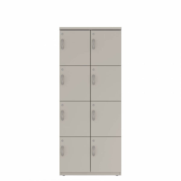 Prime™ 72"H Double Column Locker, Four Rows, 30"W x 18"D, Flat Metal Doors - Right Opening