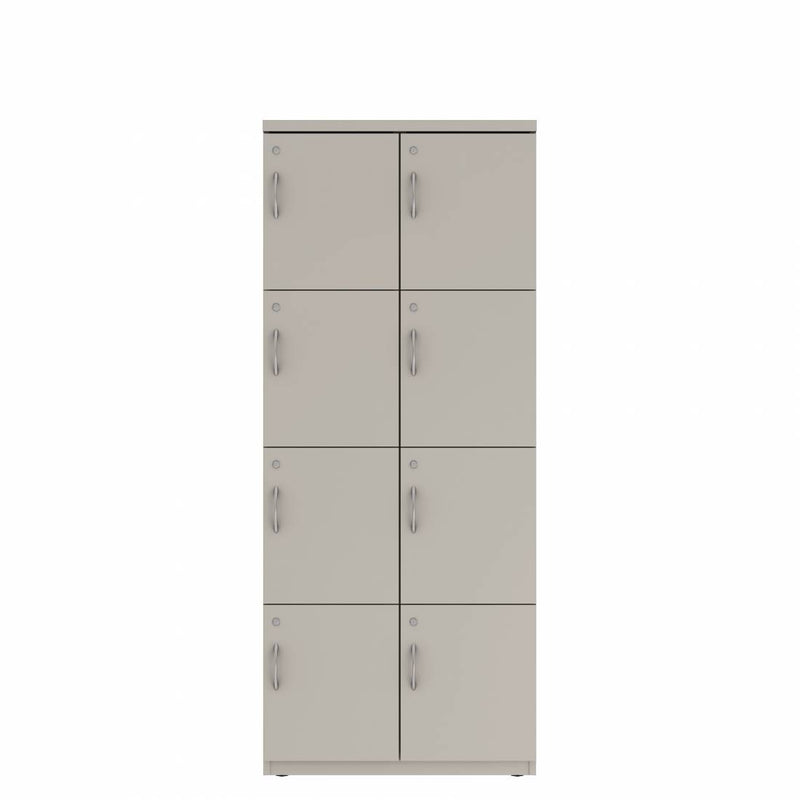 Prime™ 72"H Double Column Locker, Four Rows, 30"W x 18"D, Flat Metal Doors - Right Opening