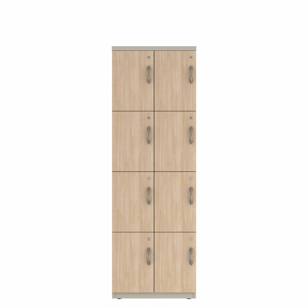 Prime™ 72"H Double Column Locker, Four Rows, 24"W x 18"D, Laminate Doors - Left Opening