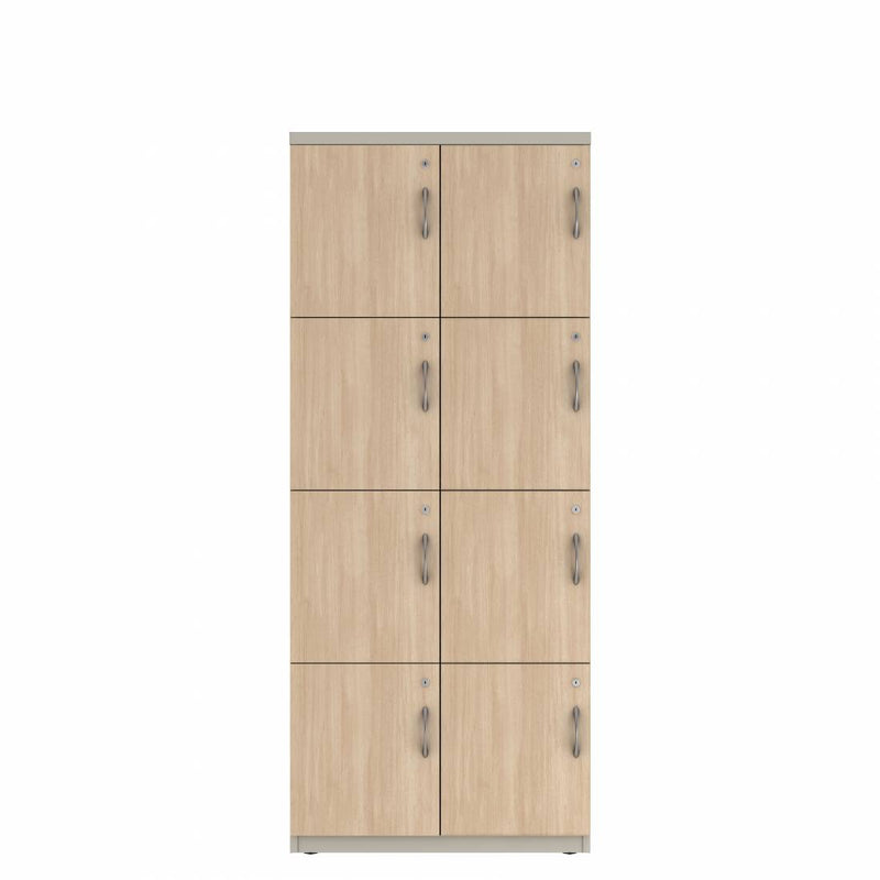 Prime™ 72"H Double Column Locker, Four Rows, 30"W x 18"D, Laminate Doors - Left Opening