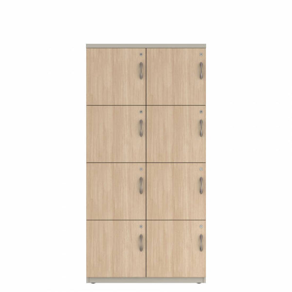 Prime™ 72"H Double Column Locker, Four Rows, 36"W x 18"D, Laminate Doors - Left Opening