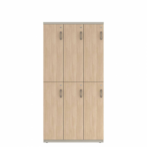 Prime™ 72"H Triple Column Locker, Two Rows, 36"W x 18"D, Laminate Doors - Left Opening