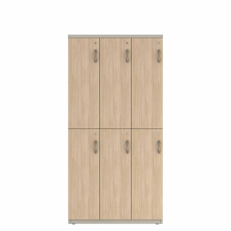 Prime™ 72"H Triple Column Locker, Two Rows, 36"W x 18"D, Laminate Doors - Left Opening