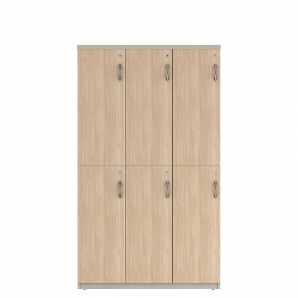 Prime™ 72"H Triple Column Locker, Two Rows, 42"W x 18"D, Laminate Doors - Left Opening