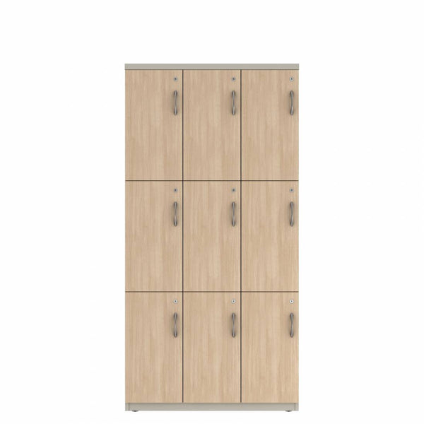 Prime™ 72"H Triple Column Locker, Three Rows, 36"W x 18"D, Laminate Doors - Left Opening