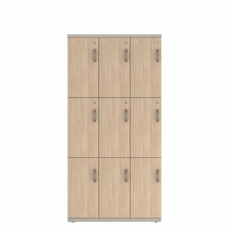 Prime™ 72"H Triple Column Locker, Three Rows, 36"W x 18"D, Laminate Doors - Left Opening