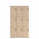 Prime™ 72"H Triple Column Locker, Three Rows, 42"W x 18"D, Laminate Doors - Left Opening