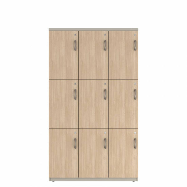 Prime™ 72"H Triple Column Locker, Three Rows, 42"W x 18"D, Laminate Doors - Left Opening