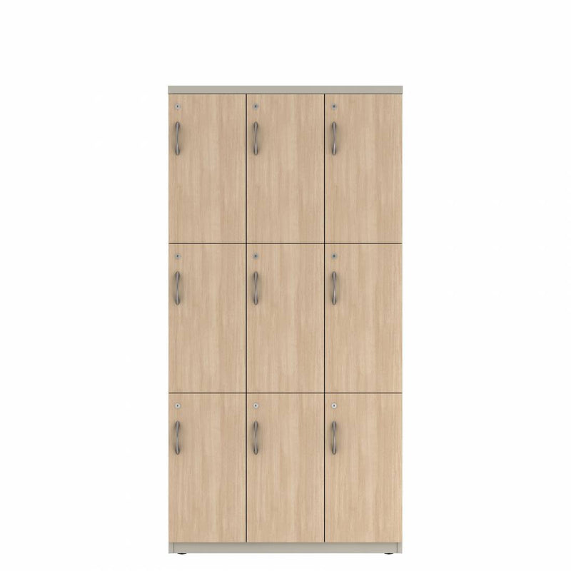Prime™ 72"H Triple Column Locker, Three Rows, 36"W x 18"D, Laminate Doors - Right Opening