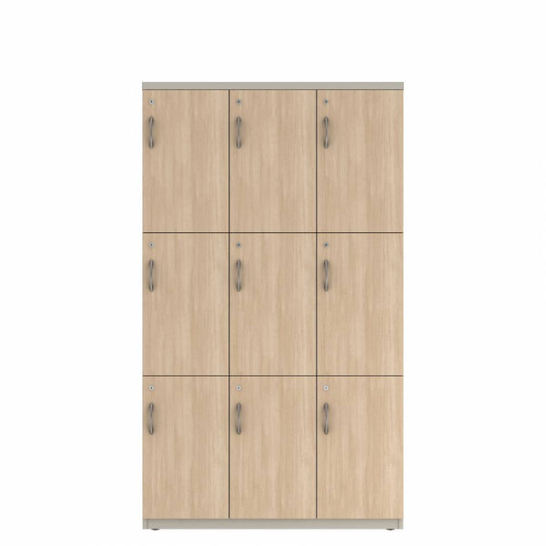 Prime™ 72"H Triple Column Locker, Three Rows, 42"W x 18"D, Laminate Doors - Right Opening
