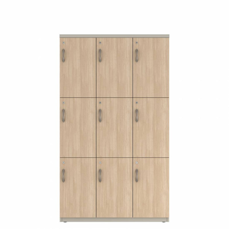 Prime™ 72"H Triple Column Locker, Three Rows, 42"W x 18"D, Laminate Doors - Right Opening
