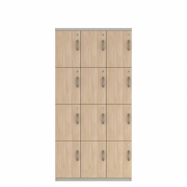 Prime™ 72"H Triple Column Locker, Four Rows, 36"W x 18"D, Laminate Doors - Left Opening