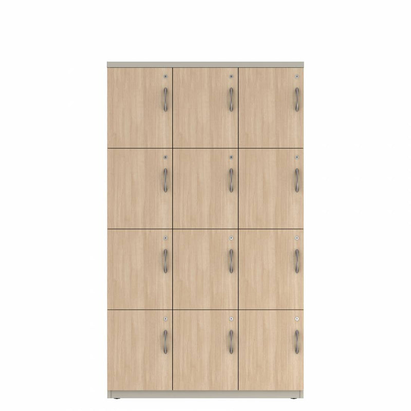 Prime™ 72"H Triple Column Locker, Four Rows, 42"W x 18"D, Laminate Doors - Left Opening
