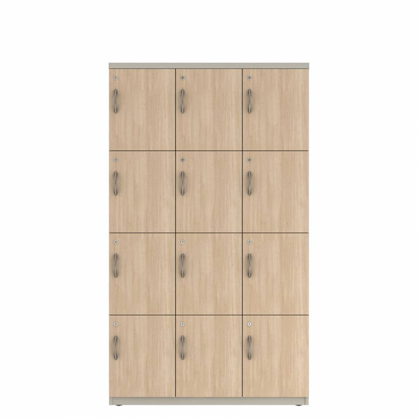 Prime™ 72"H Triple Column Locker, Four Rows, 42"W x 18"D, Laminate Doors - Right Opening