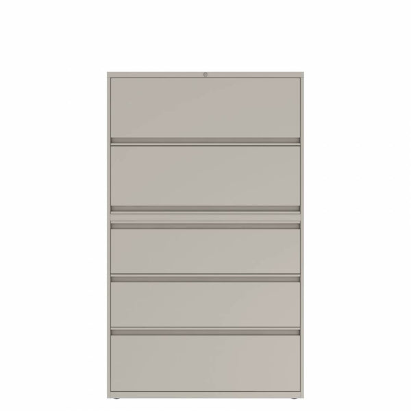 Prime™ 69.6"H Five Drawer Lateral File Cabinet, 42"W x 18"D - Two Receding, Three Fixed Front