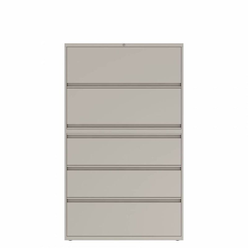 Prime™ 69.6"H Five Drawer Lateral File Cabinet, 42"W x 18"D - Two Receding, Three Fixed Front