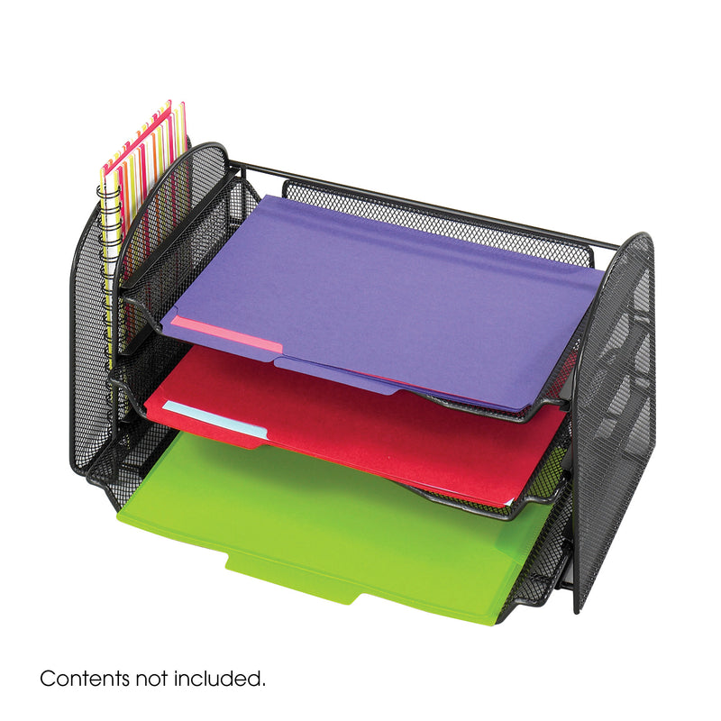 Onyx™ One Upright/Three Horizontal Sections Mesh Desk Organizer