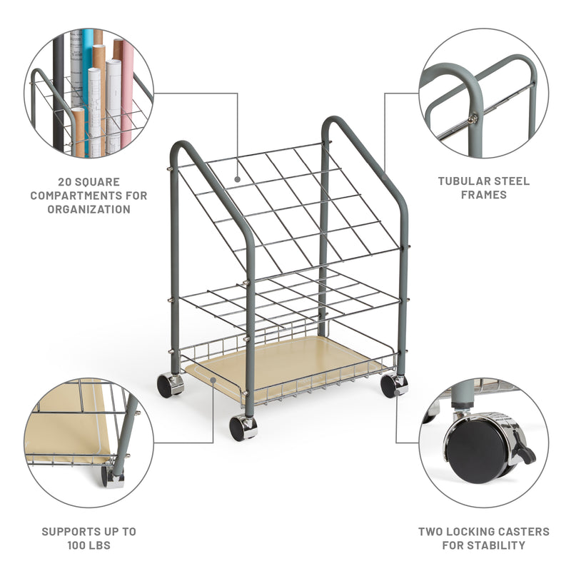 Tubular Steel Wire Roll File, 20 Compartment