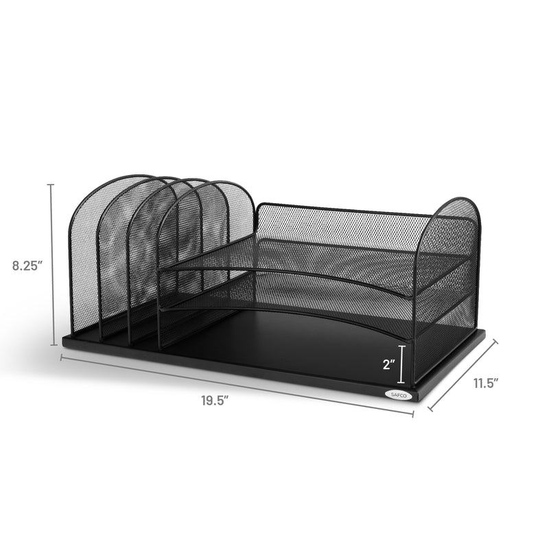 Onyx™ Mesh Desk Organizer 3 Horizontal/3 Upright sections