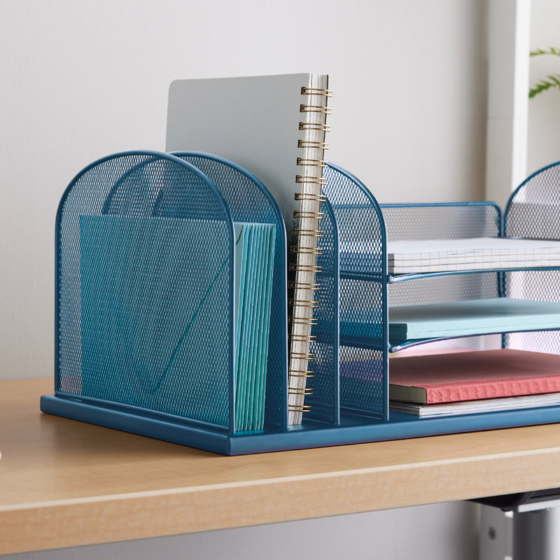 Onyx™ Mesh Desk Organizer 3 Horizontal/3 Upright sections