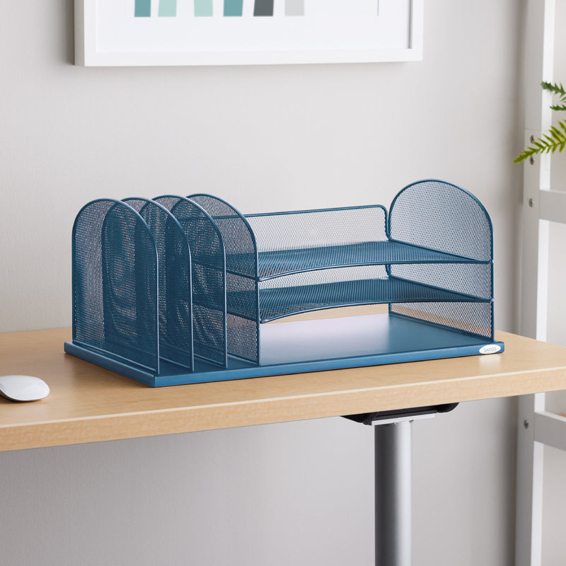 Onyx™ Mesh Desk Organizer 3 Horizontal/3 Upright sections