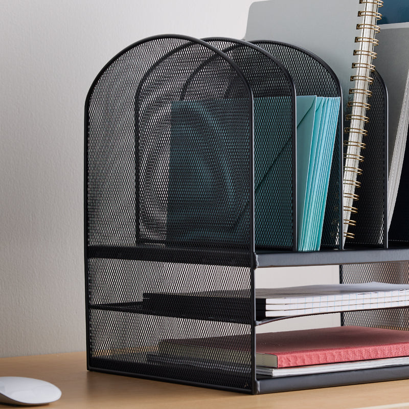 Onyx™ Mesh Desk Organizer 2 Horizontal/6 Upright Sections