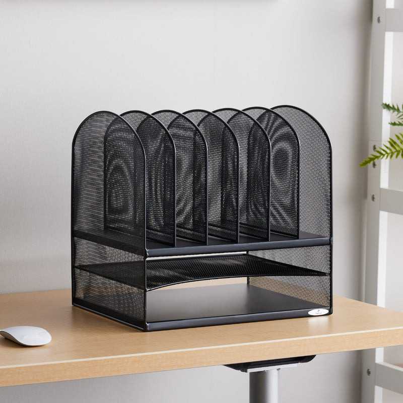 Onyx™ Mesh Desk Organizer 2 Horizontal/6 Upright Sections