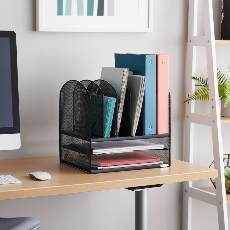 Onyx™ Mesh Desk Organizer 2 Horizontal/6 Upright Sections